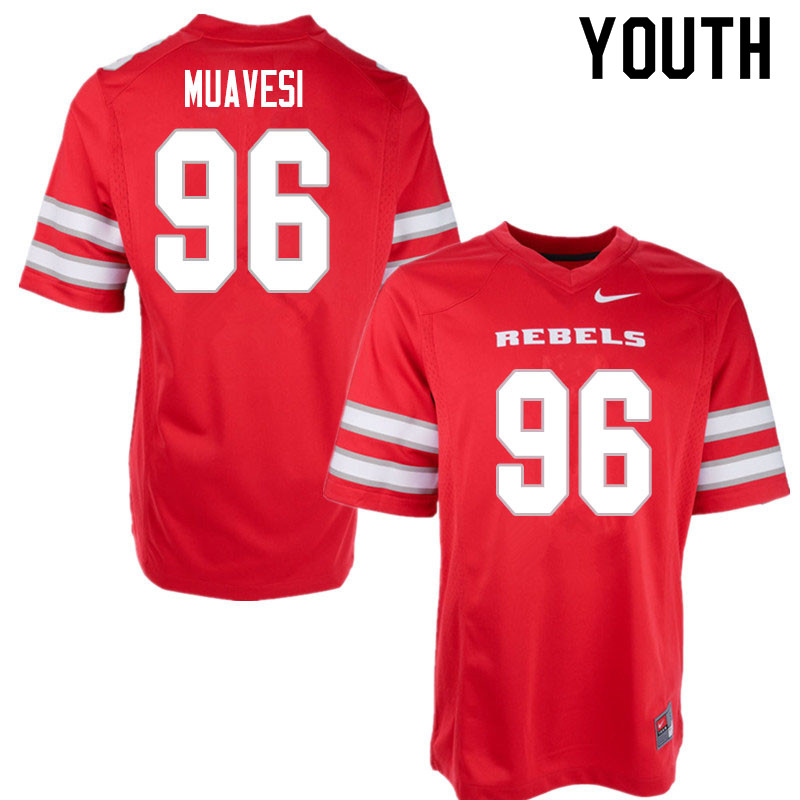 Youth #96 Waisale Muavesi UNLV Rebels College Football Jerseys Sale-Red